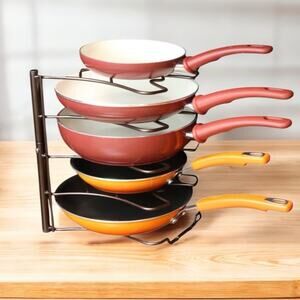 NEW Deco Brothers Pan Lid Tiered Shelf Organizer Counter Cabinets Storage Bronze